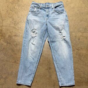 Levis Silver Tab Mom Jeans Womens 31x27 Blue Denim High Rise Medium Wash